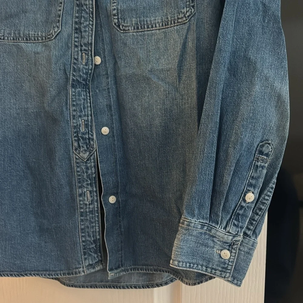 Madewell denim button up shirt blouse, 100% cotton, size S - Picture 3 of 3
